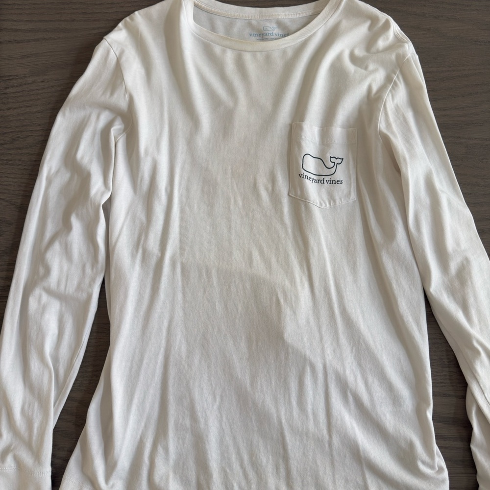 Vineyard Vines White Shirt Mens Large Front Pocket Long Sleeve Size M